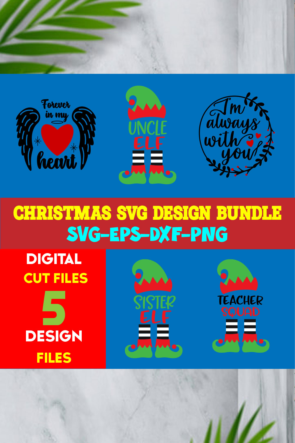 Christmas T-shirt Design SVG Bundle Free Volume-60 pinterest preview image.