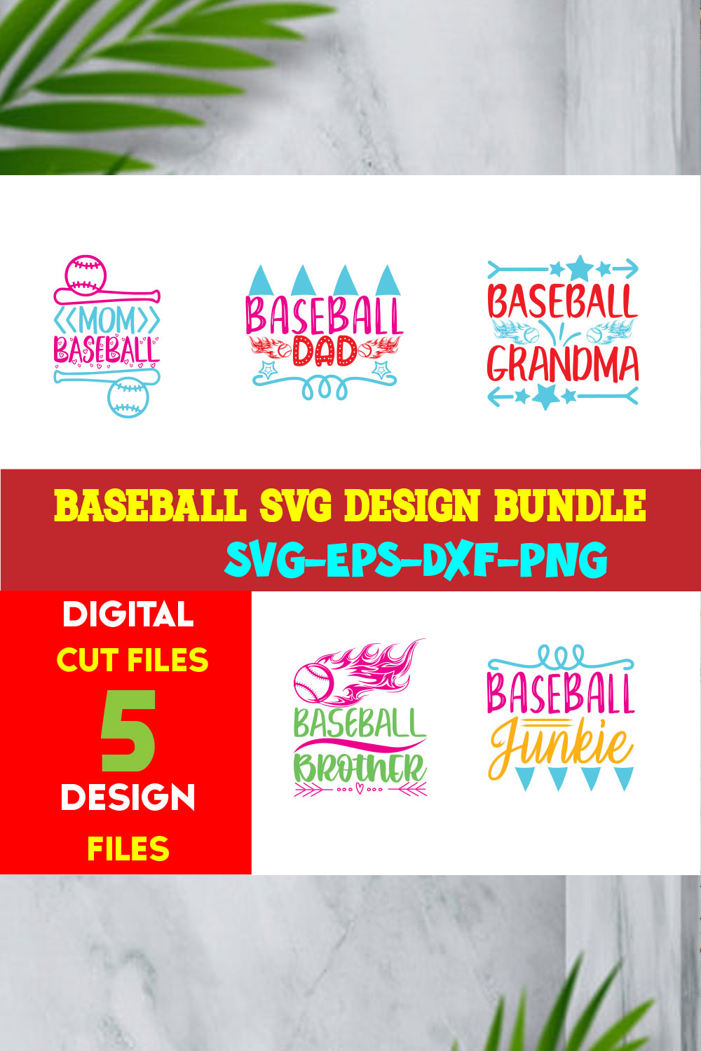 Baseball T-shirt Design Bundle Volume-12 pinterest preview image.