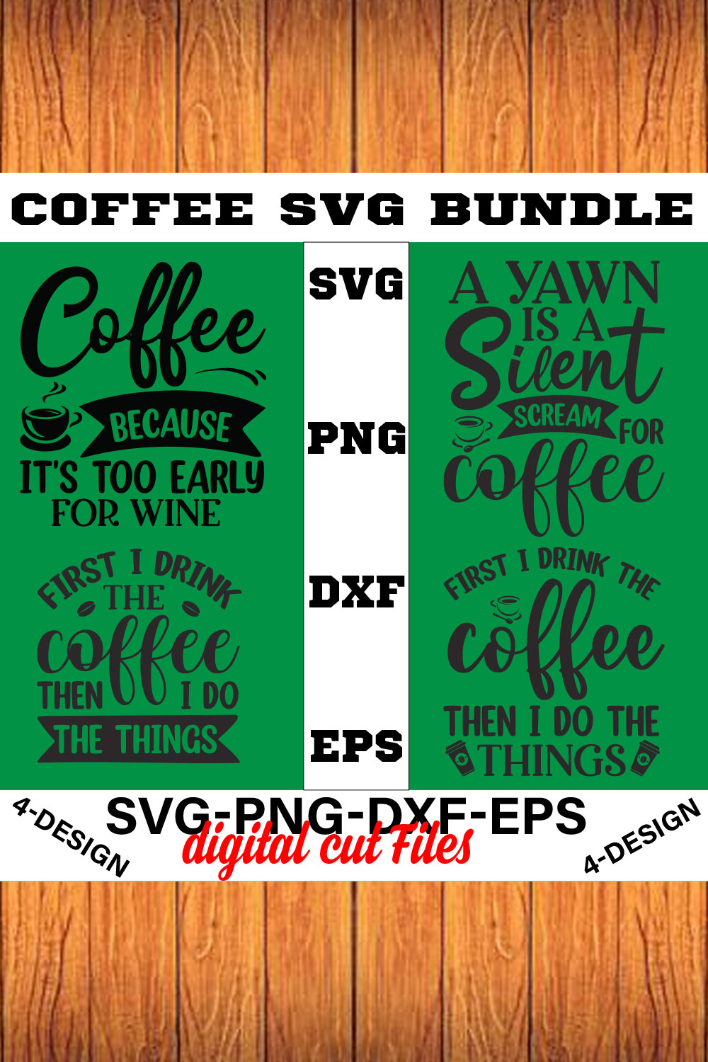 Coffee SVG Bundle, Funny Coffee SVG, Coffee Quote Svg, Caffeine Queen, Coffee Lovers, Coffee Obsessed Volume-01 pinterest preview image.