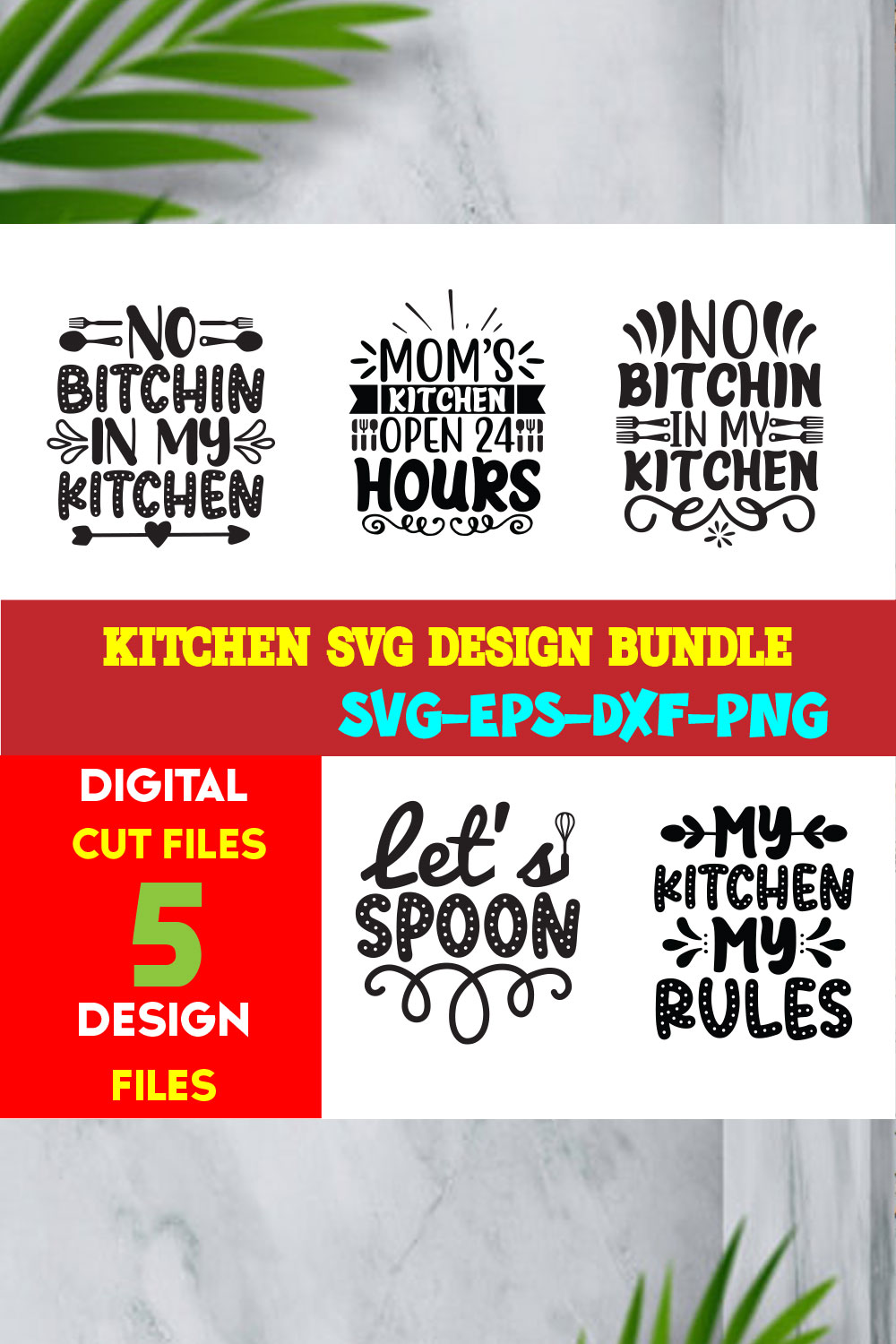 Kitchen T-shirt Design Bundle Vol-03 pinterest preview image.