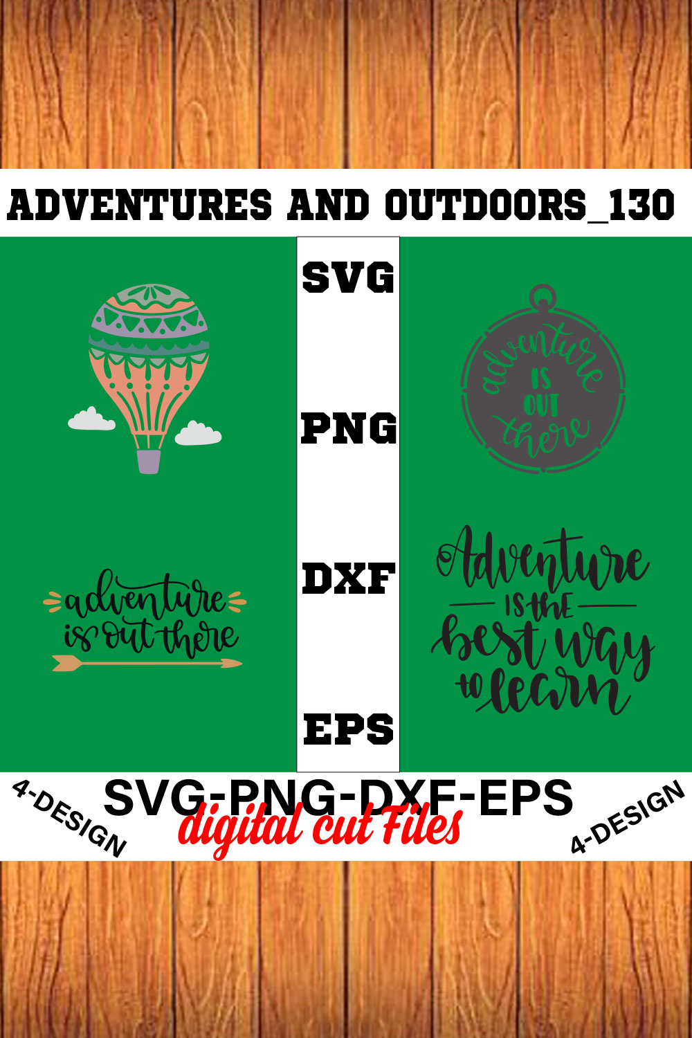 Adventures And Outdoors T-shirt Design Bundle Volume-02 pinterest preview image.