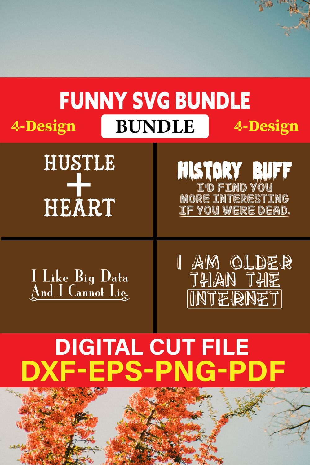 Funny SVG T-shirt Design Bundle Vol-38 pinterest preview image.