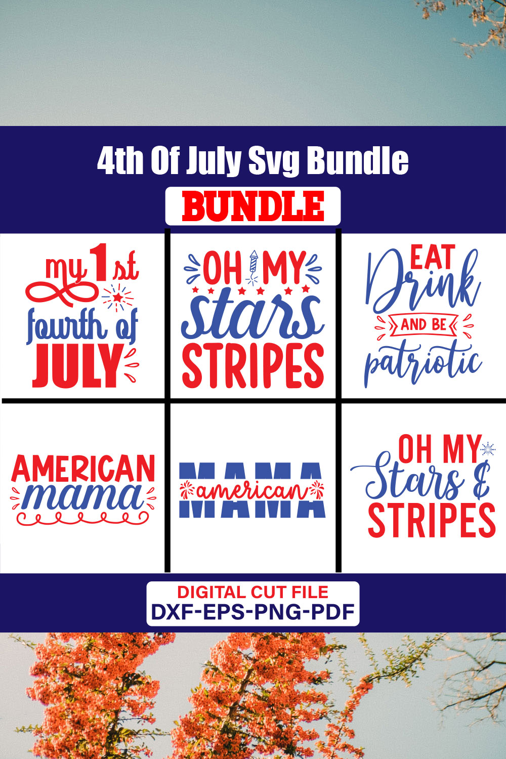 4th Of July T-shirt Design Bundle Vol-21 pinterest preview image.