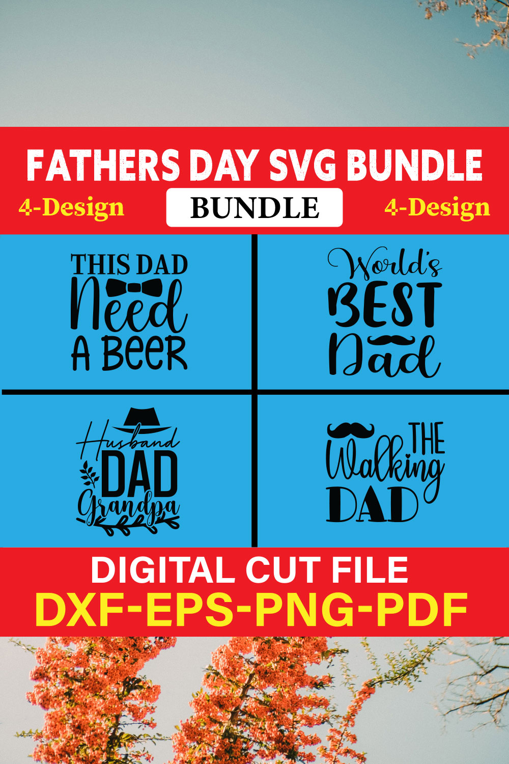 Fathers Day T-shirt Design Bundle Vol-15 pinterest preview image.