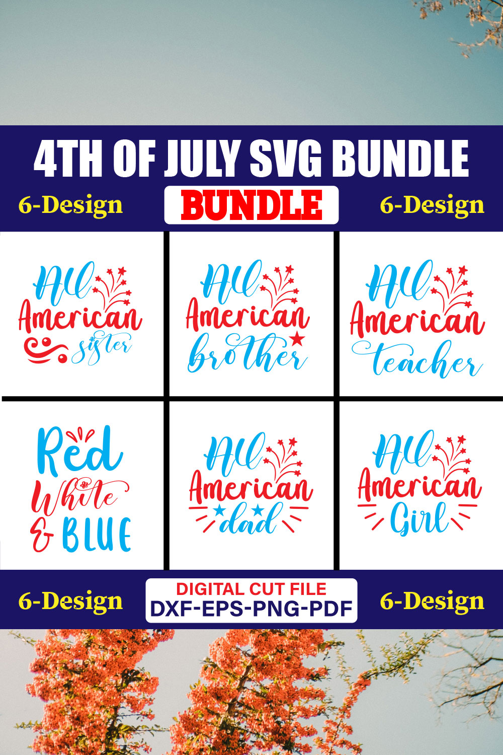 4th Of July SVG T-shirt Design Bundle Vol-19 pinterest preview image.