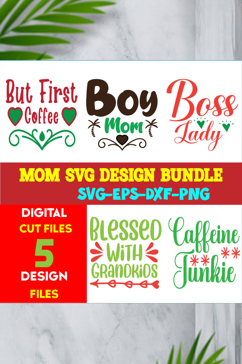 Mom T-shirt Design Bundle Volume-01 pinterest preview image.