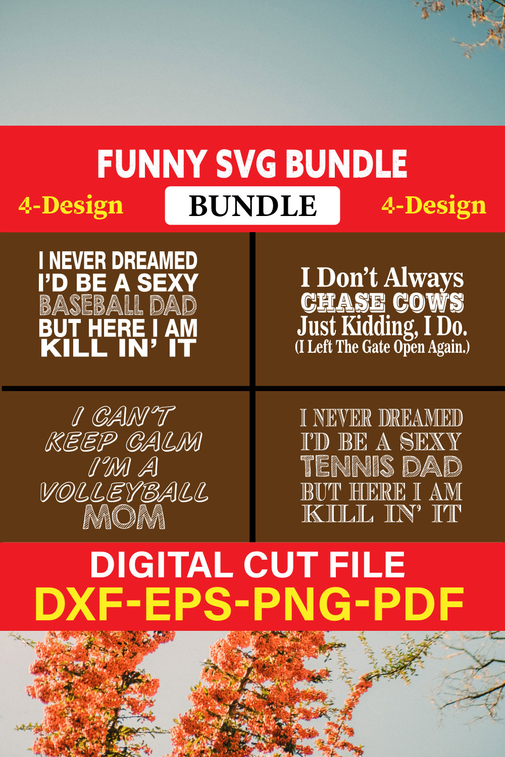 Funny SVG T-shirt Design Bundle Vol-25 pinterest preview image.