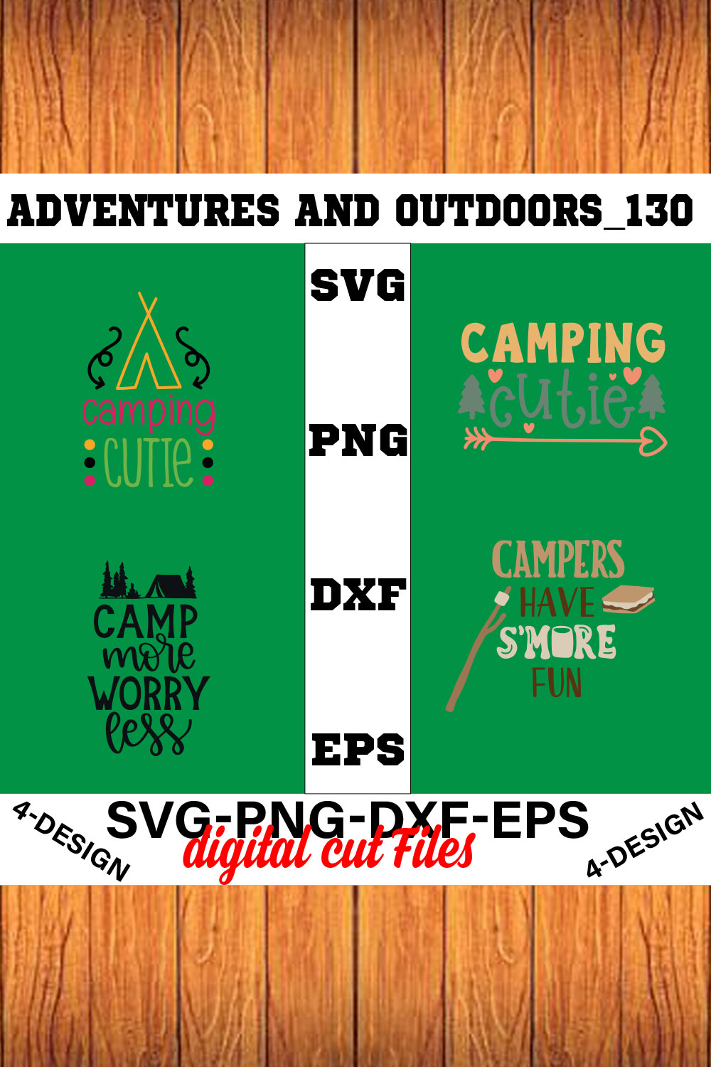 Adventures And Outdoors T-shirt Design Bundle Volume-05 pinterest preview image.