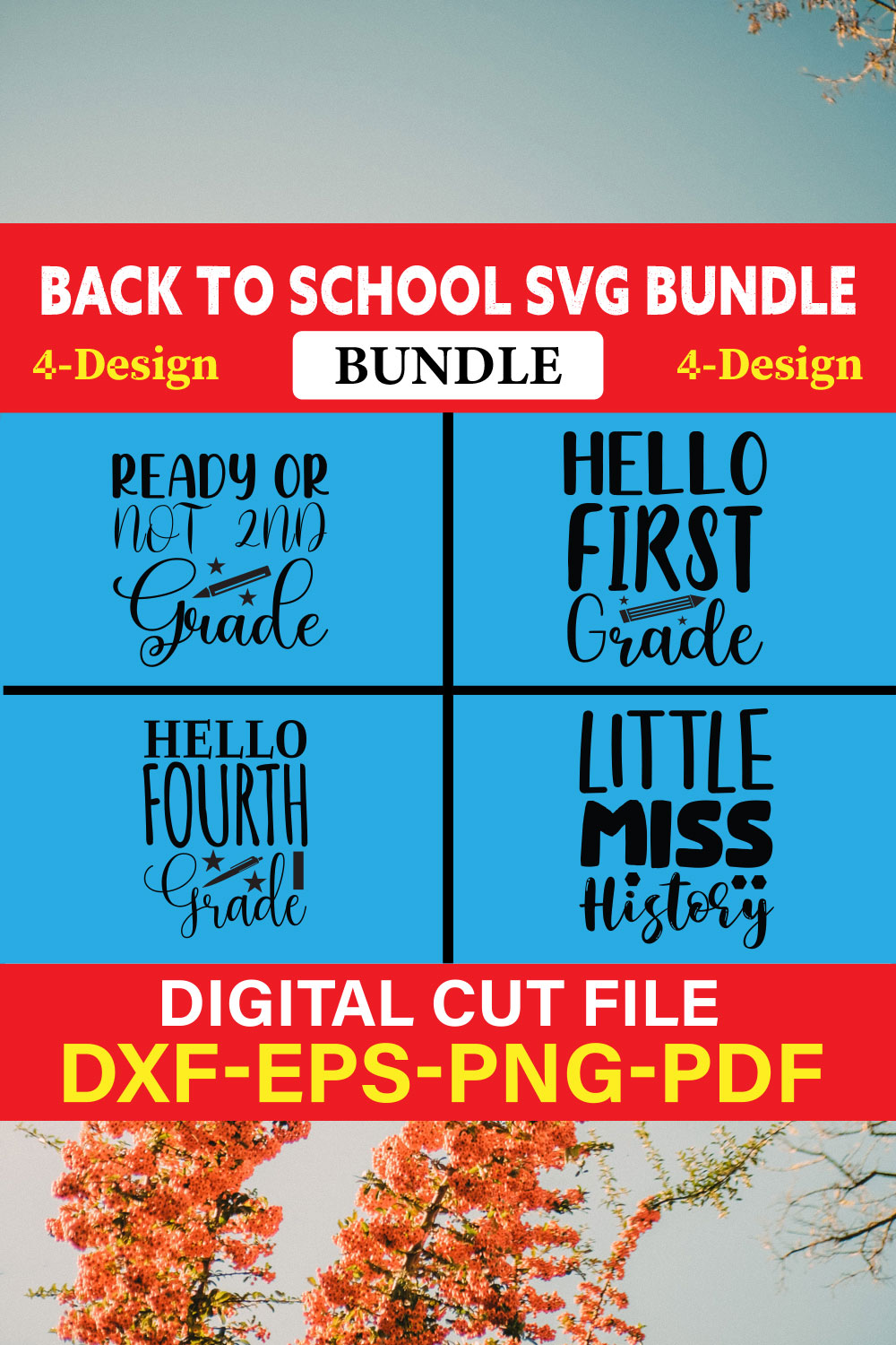 Back To School T-shirt Design Bundle Vol-7 pinterest preview image.