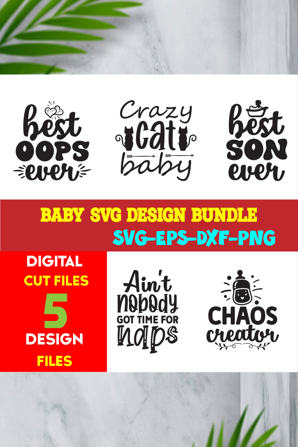 Baby T-shirt Design Bundle Volume-01 pinterest preview image.