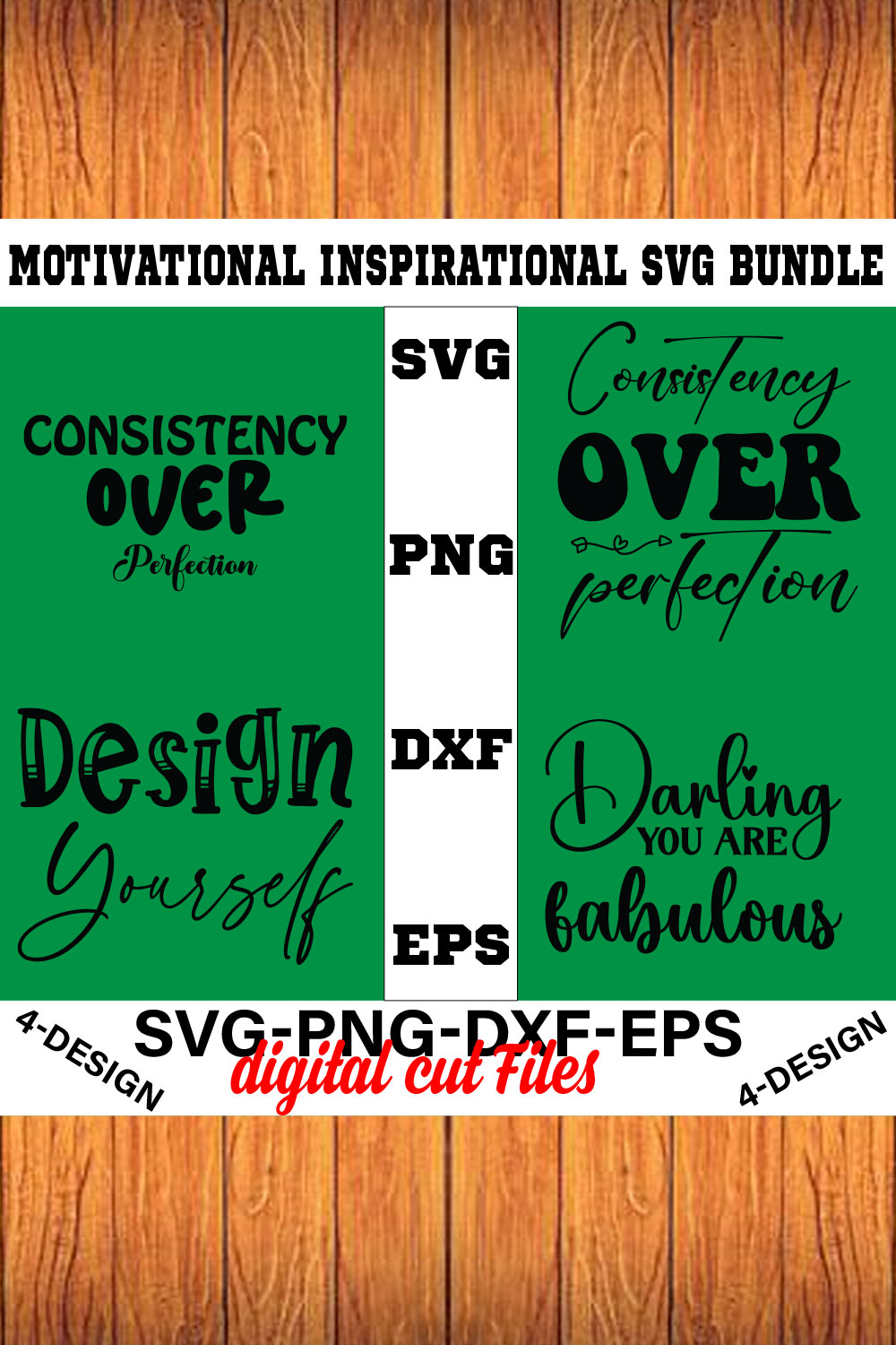 Motivational Inspirational Svg Bundle Vol-02 pinterest preview image.