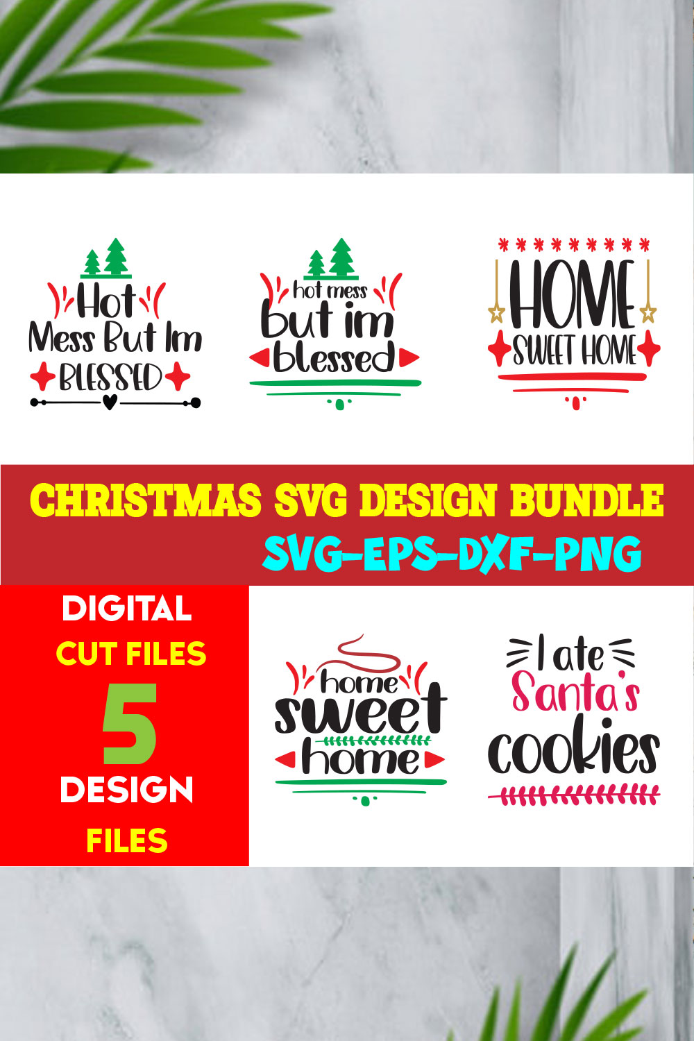 Christmas T-shirt Design Bundle Volume-41 pinterest preview image.