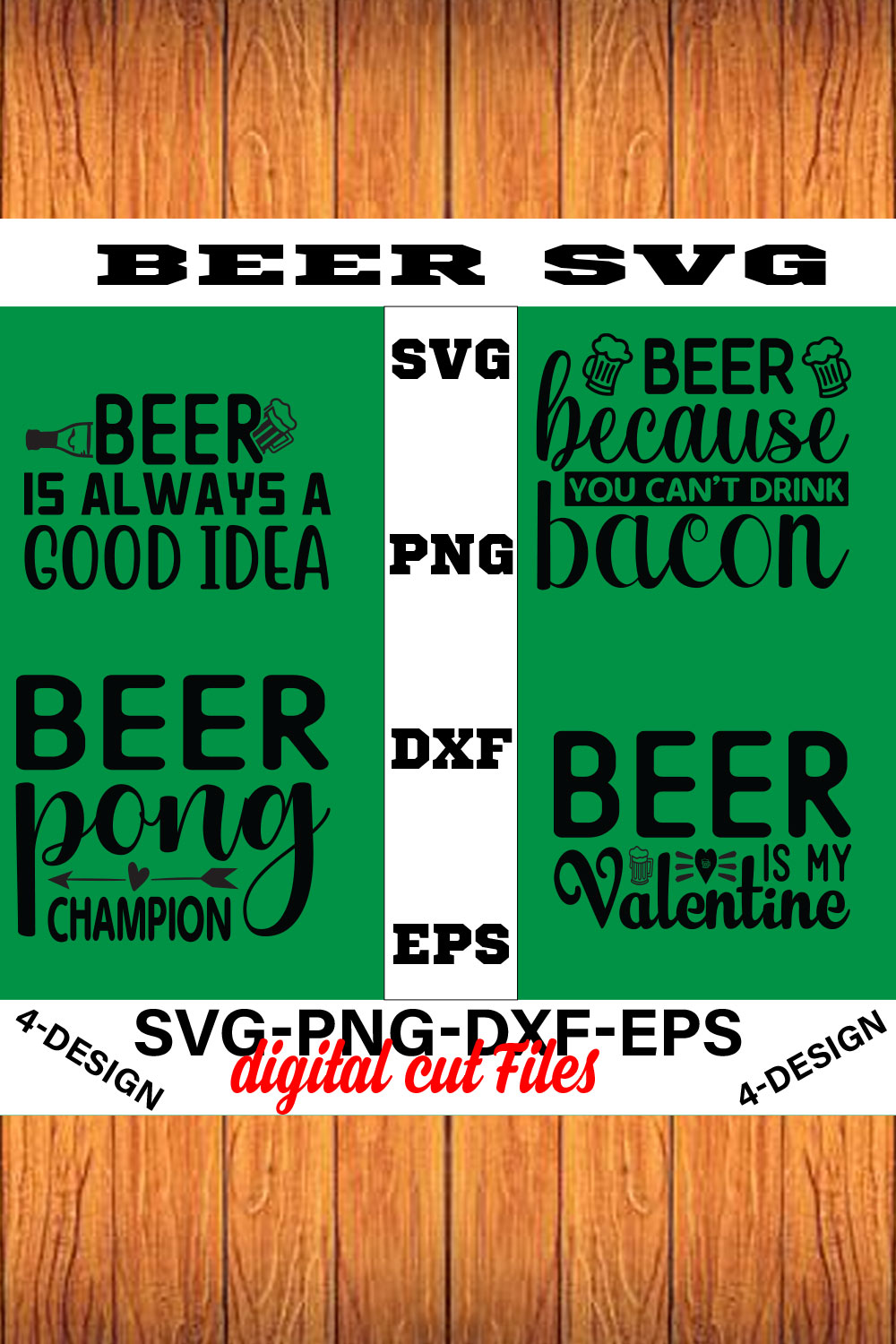 Beer SVG T-shirt Design Volume-01 pinterest preview image.