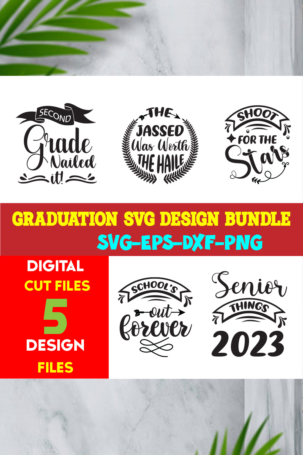 Graduation T-shirt Design Bundle Volume-07 pinterest preview image.