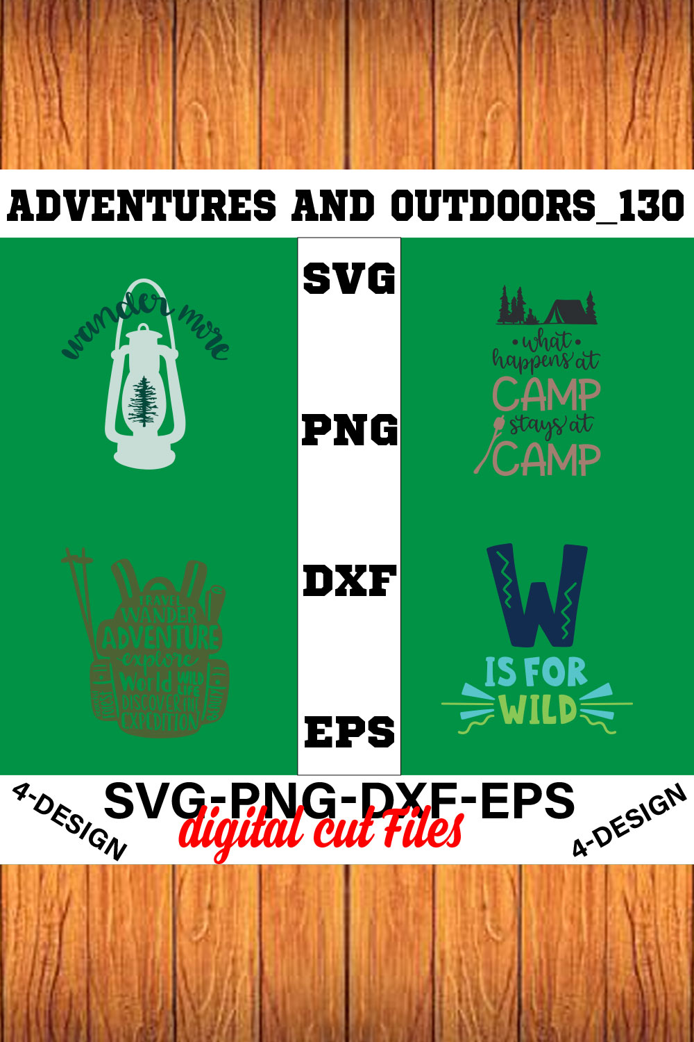 Adventures And Outdoors T-shirt Design Bundle Volume-31 pinterest preview image.