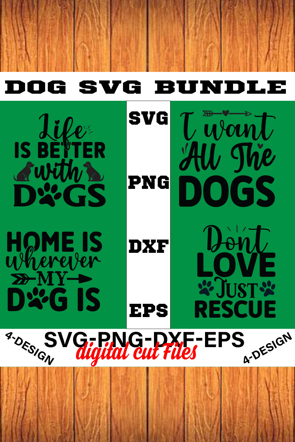 Dog Bundle SVG, Dog Mom Svg, Dog Lover Svg, Cricut Svg, Dog Quote, Funny Svg, Pet Mom Svg, Cut Files Volume-11 pinterest preview image.