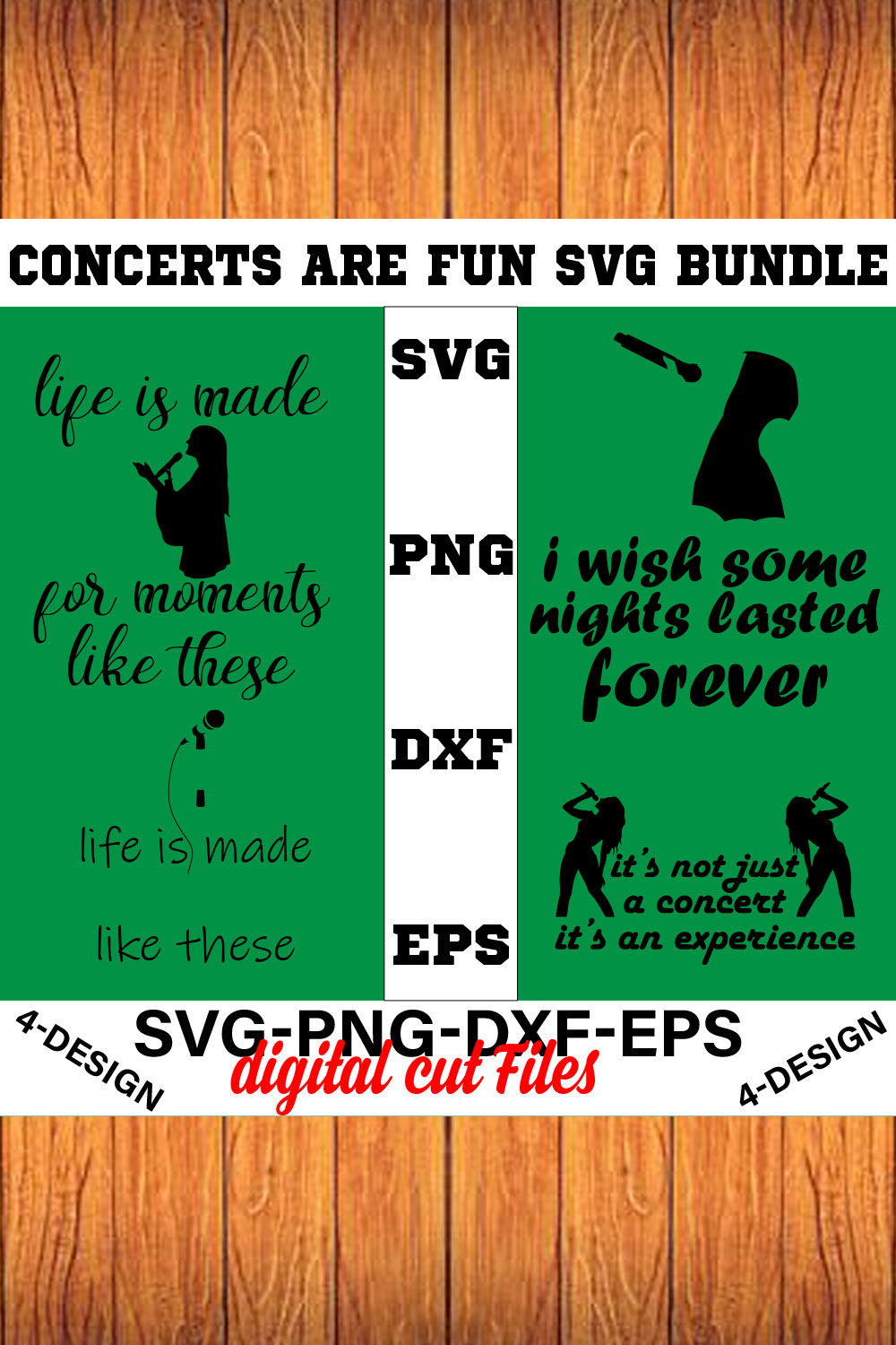 Concerts are Fun SVG T-shirt Design Bundle Volume-07 pinterest preview image.