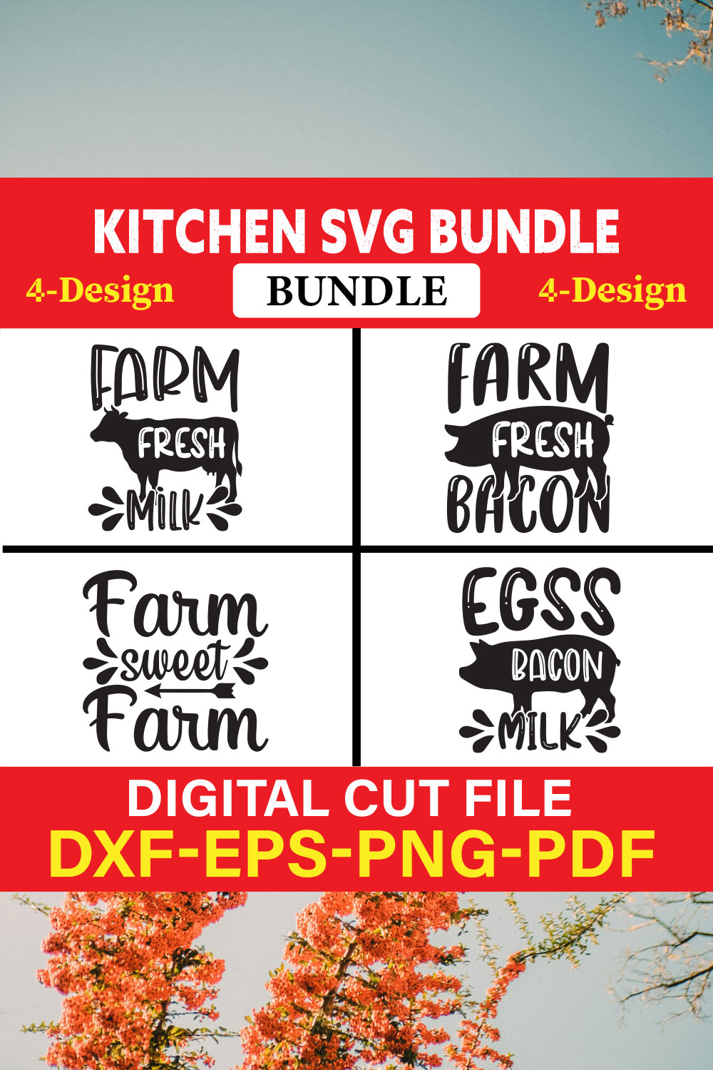 Kitchen T-shirt Design Bundle Vol-27 pinterest preview image.