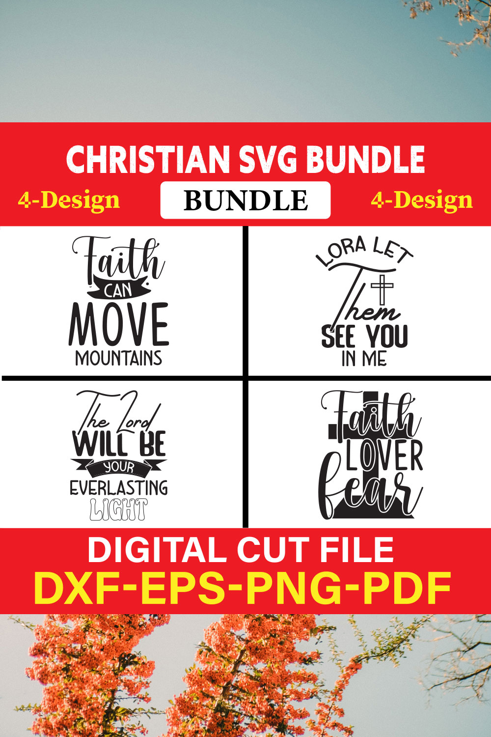 Christian T-shirt Design Bundle Vol-28 pinterest preview image.