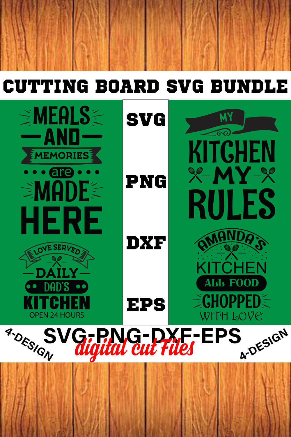 Cutting Board svg T-shirt Design Bundle Volume-03 pinterest preview image.