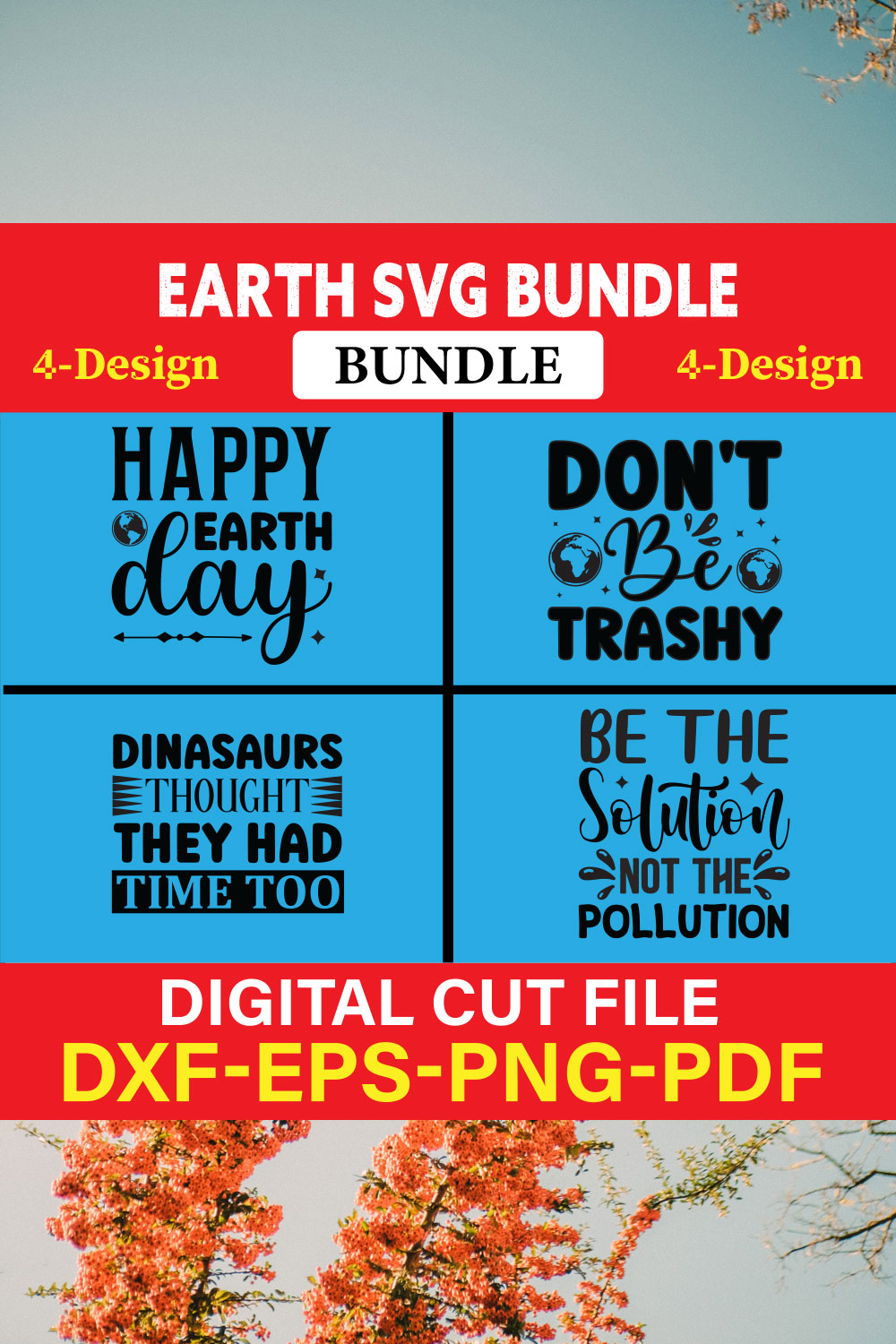 Earth T-shirt Design Bundle Vol-1 pinterest preview image.