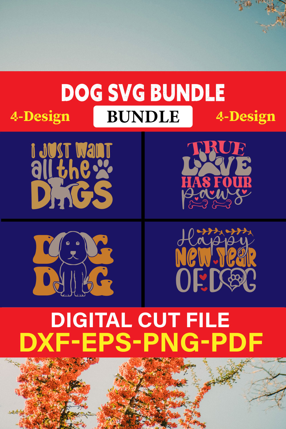 Dog T-shirt Design Bundle Vol-28 pinterest preview image.