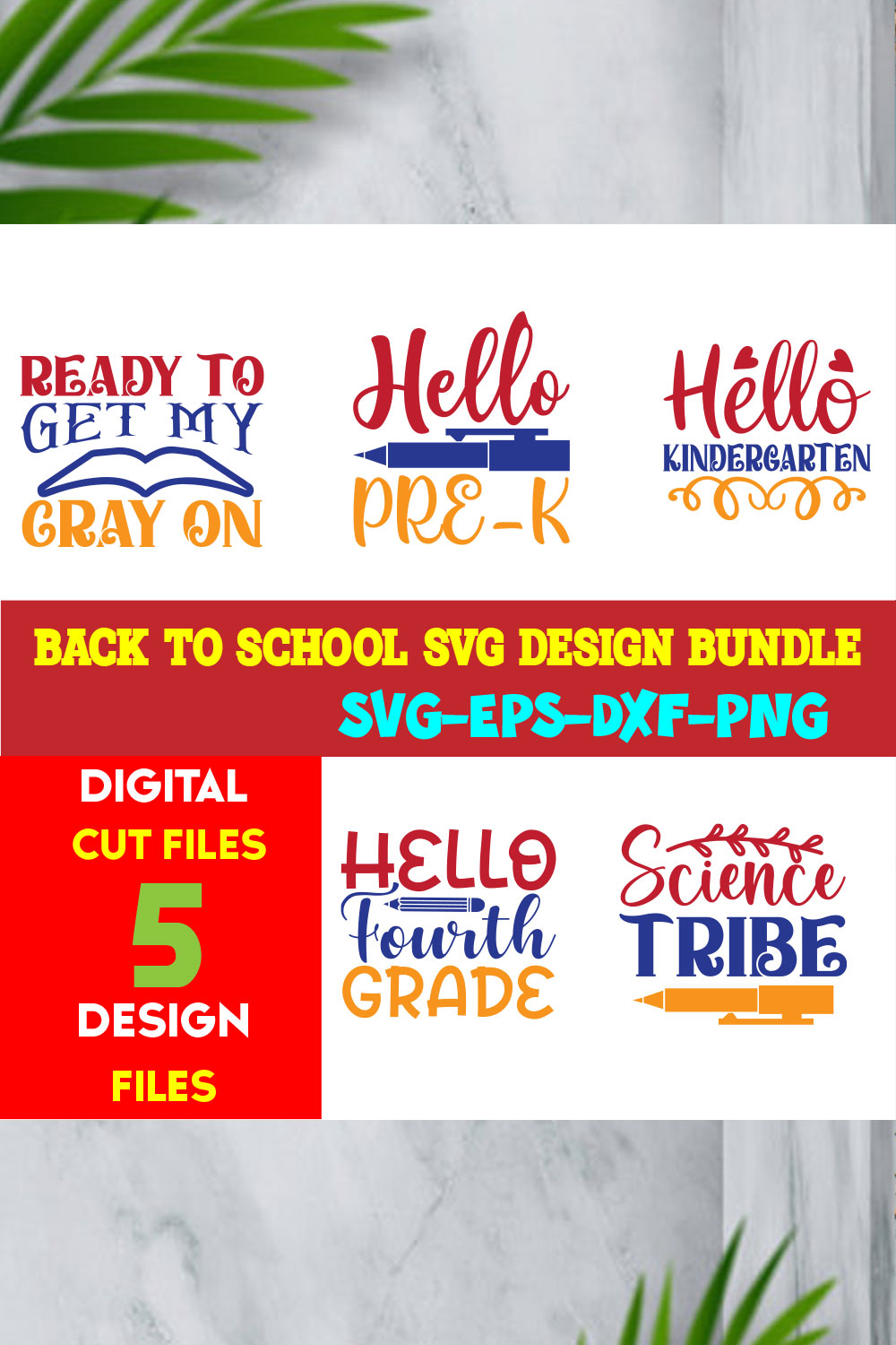 Back To School T-shirt Design Bundle Volume-05 pinterest preview image.