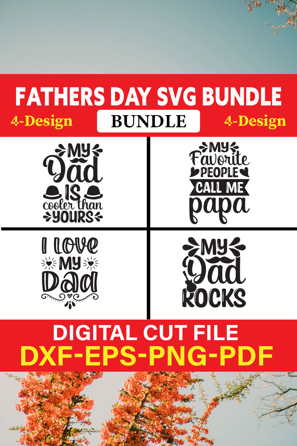 Fathers Day T-shirt Design Bundle Vol-22 pinterest preview image.