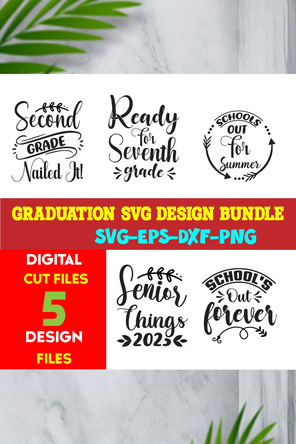 Graduation T-shirt Design Bundle Volume-15 pinterest preview image.