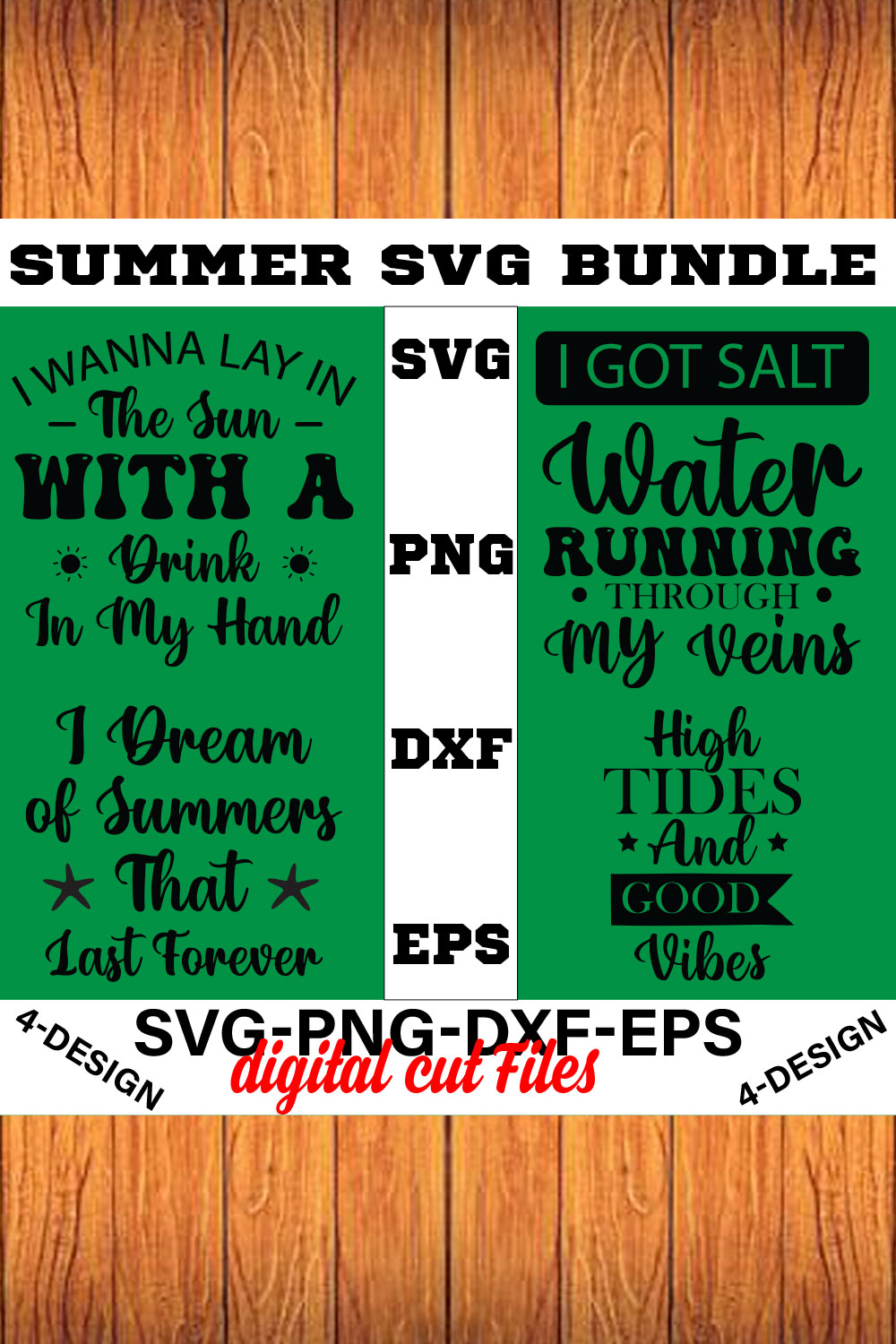 Summer SVG T-shirt Design Bundle Volume-03 pinterest preview image.