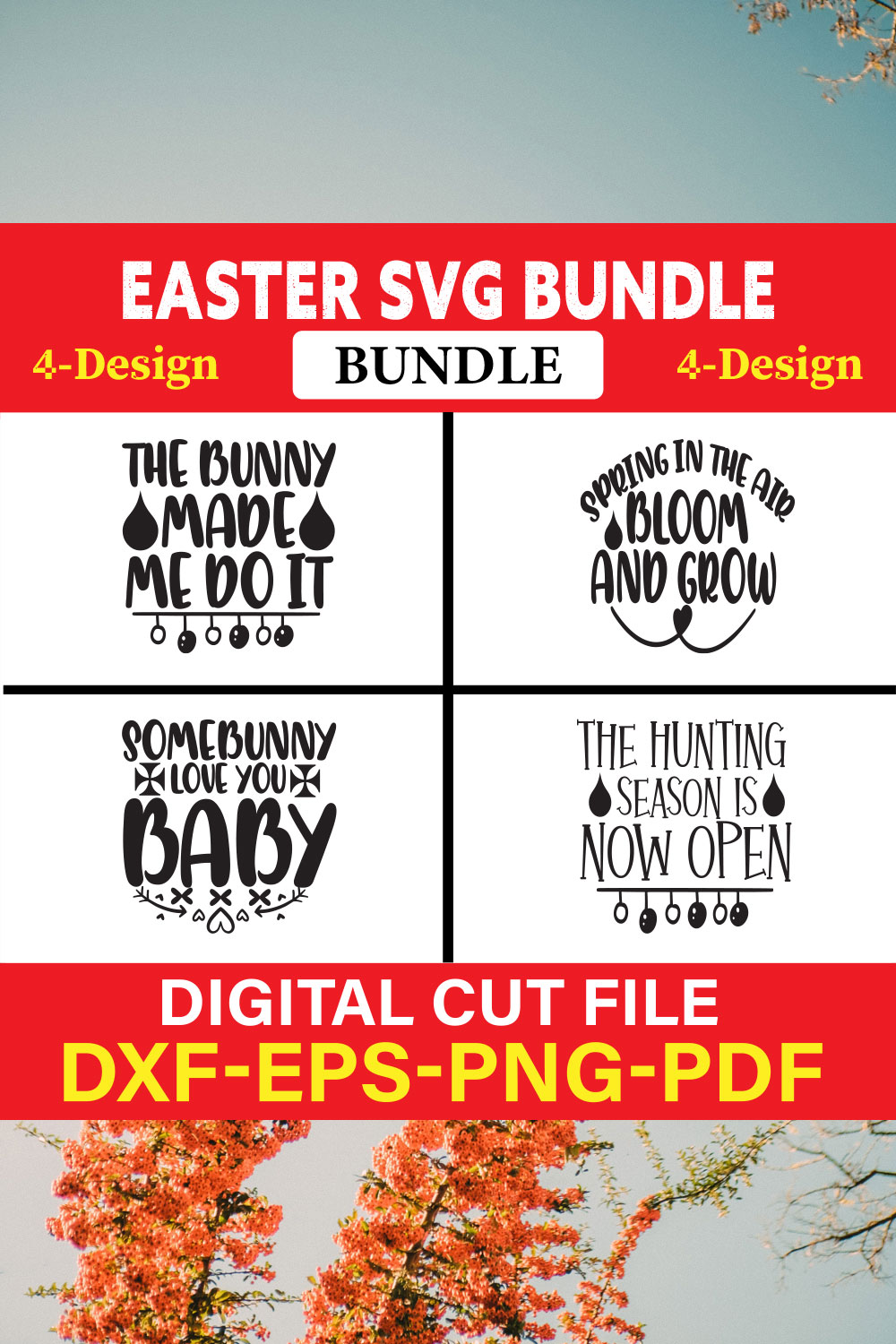 Easter T-shirt Design Bundle Vol-9 pinterest preview image.