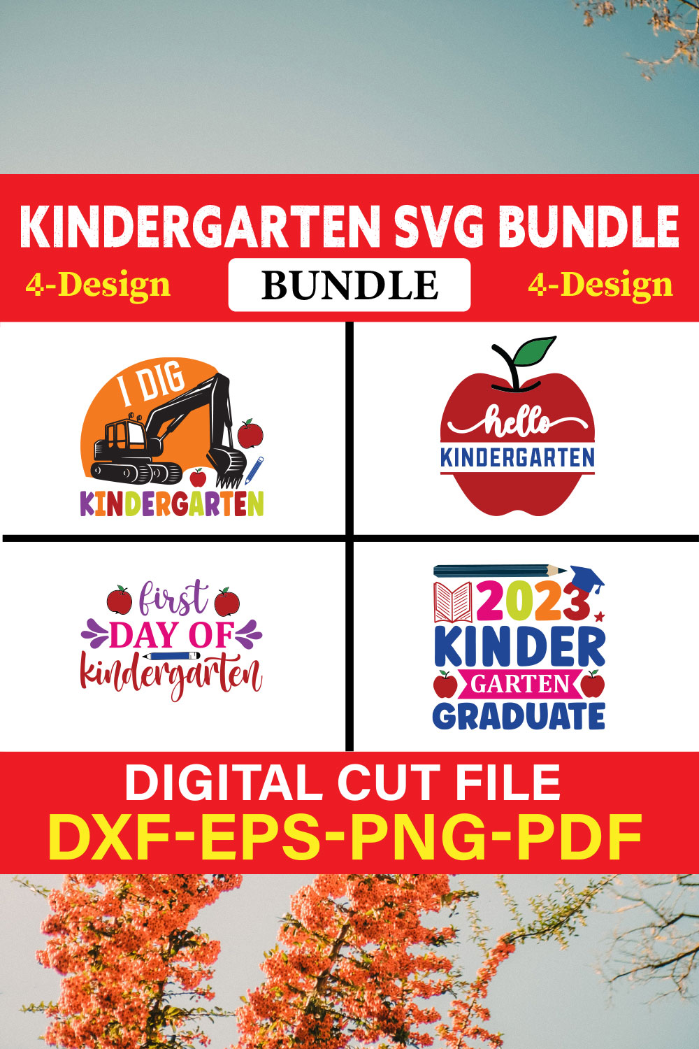 Kindergarten T-shirt Design Bundle Vol-6 pinterest preview image.