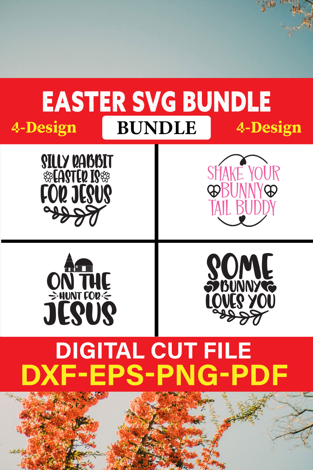 Easter T-shirt Design Bundle Vol-8 pinterest preview image.