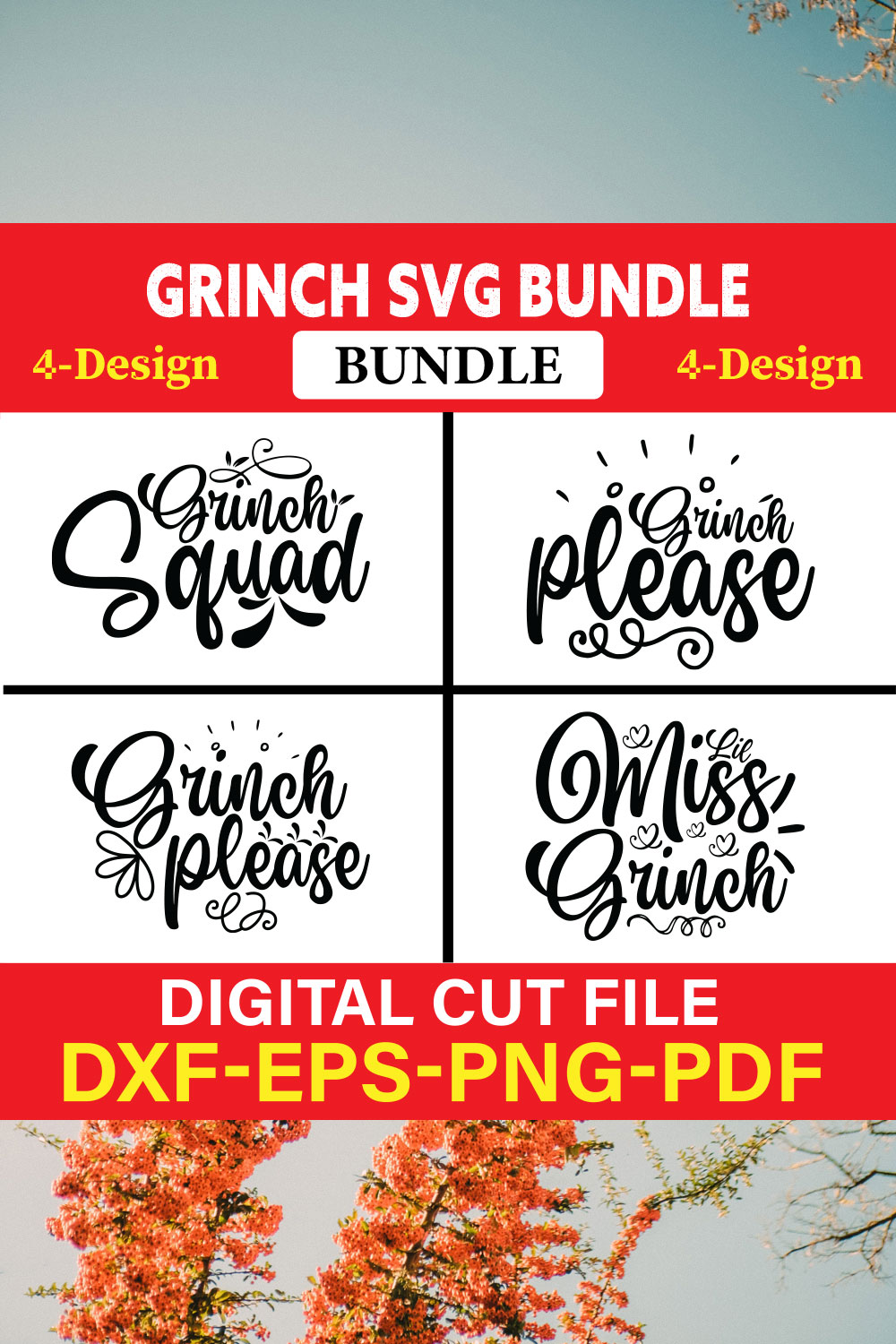 Grinch T-shirt Design Bundle Vol-2 pinterest preview image.