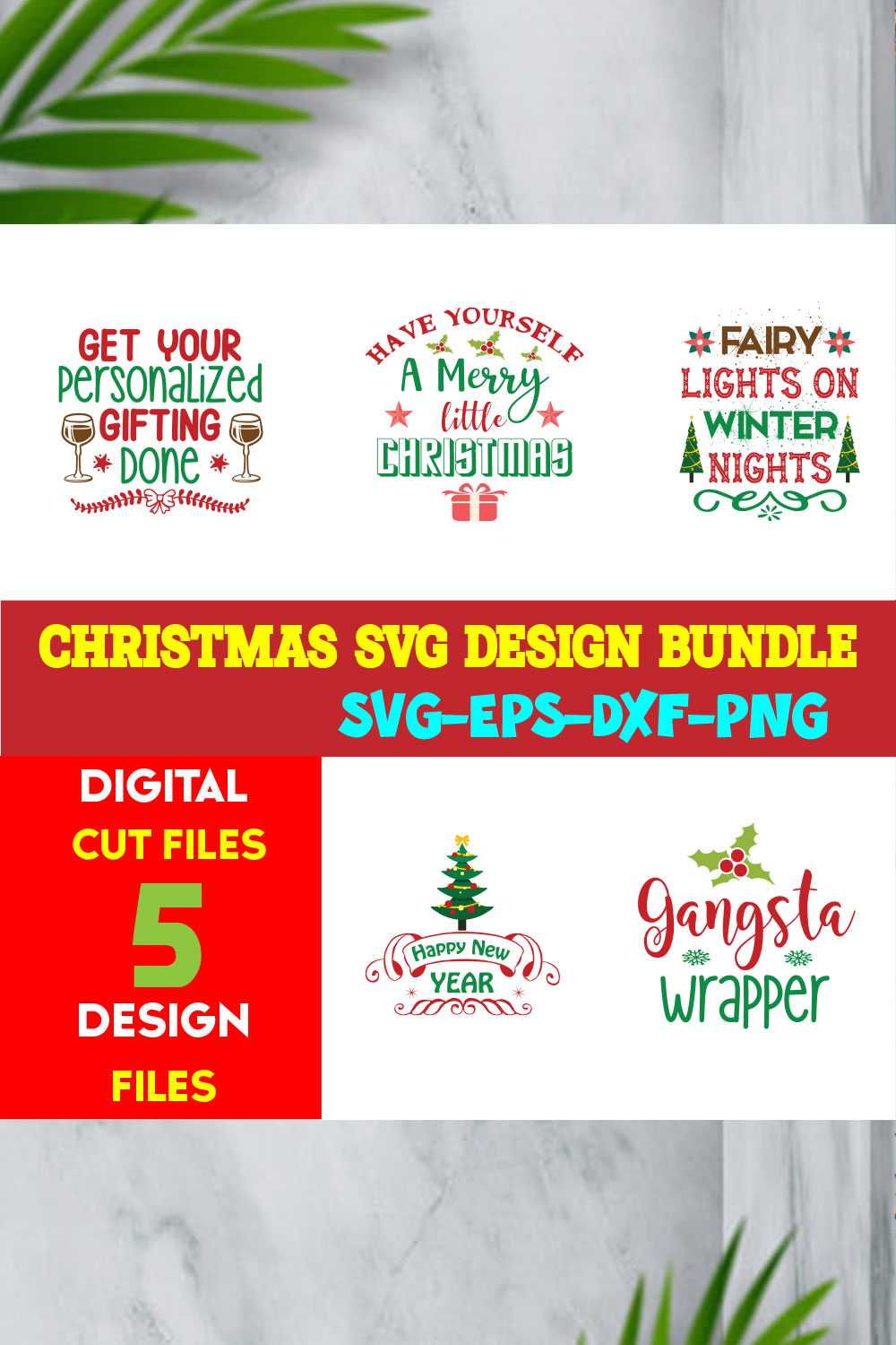 Christmas T-shirt Design Bundle Volume-49 pinterest preview image.