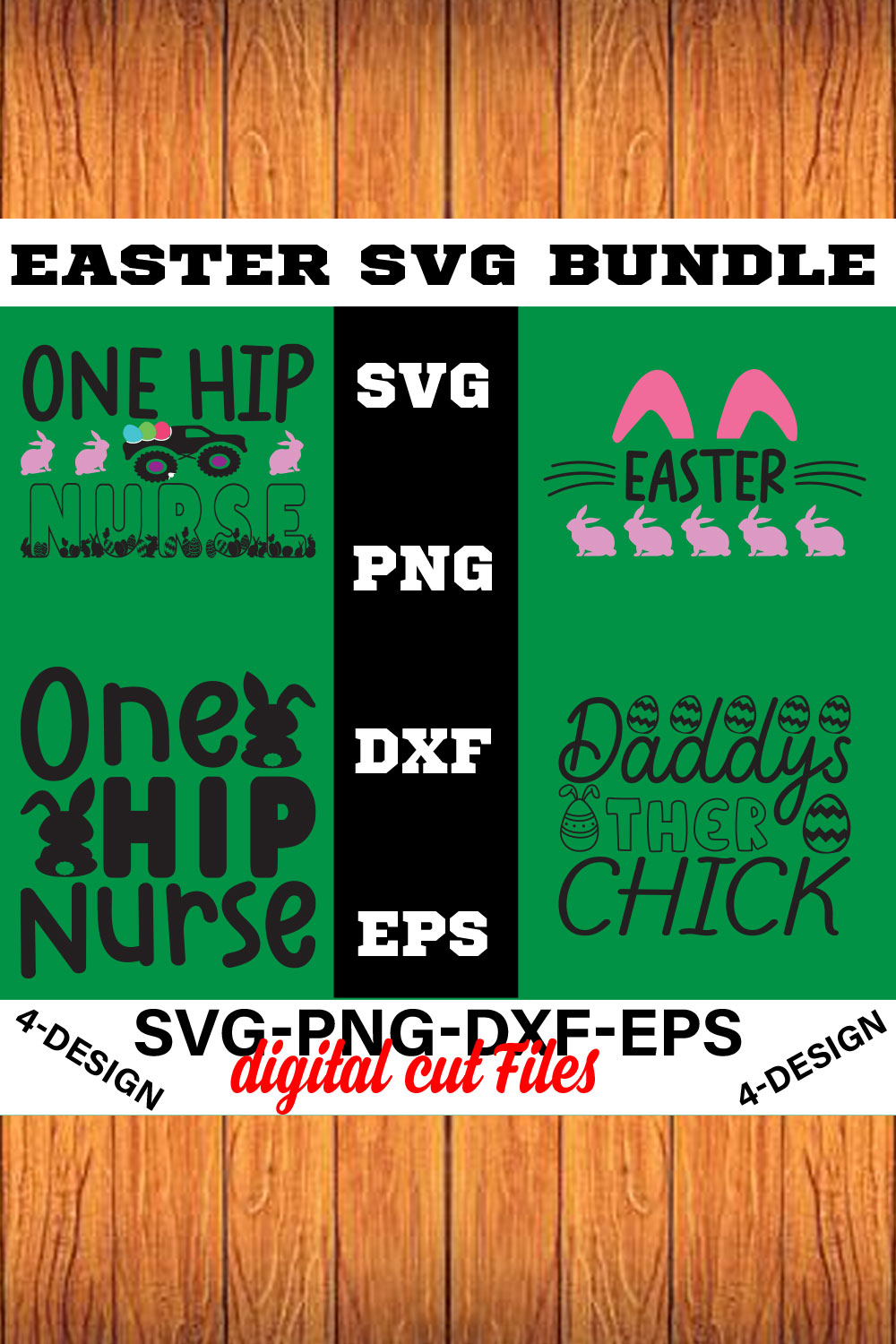 Happy Easter SVG Bundle, Easter SVG, Easter quotes, Easter Bunny svg, Easter Egg svg, Volume-05 pinterest preview image.