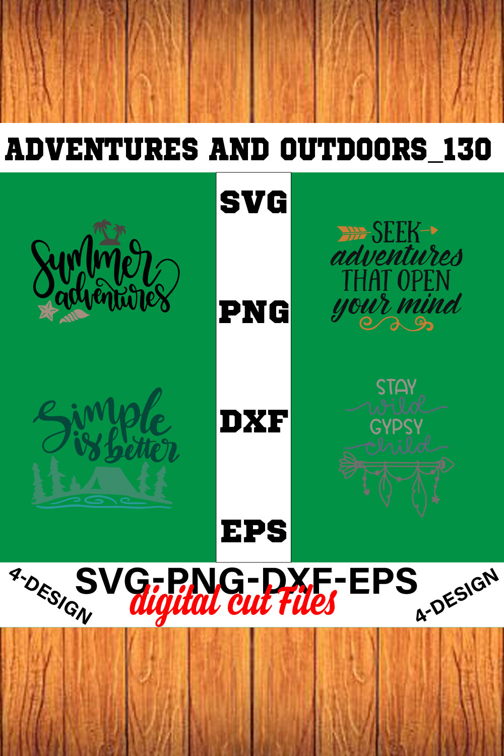 Adventures And Outdoors T-shirt Design Bundle Volume-28 pinterest preview image.