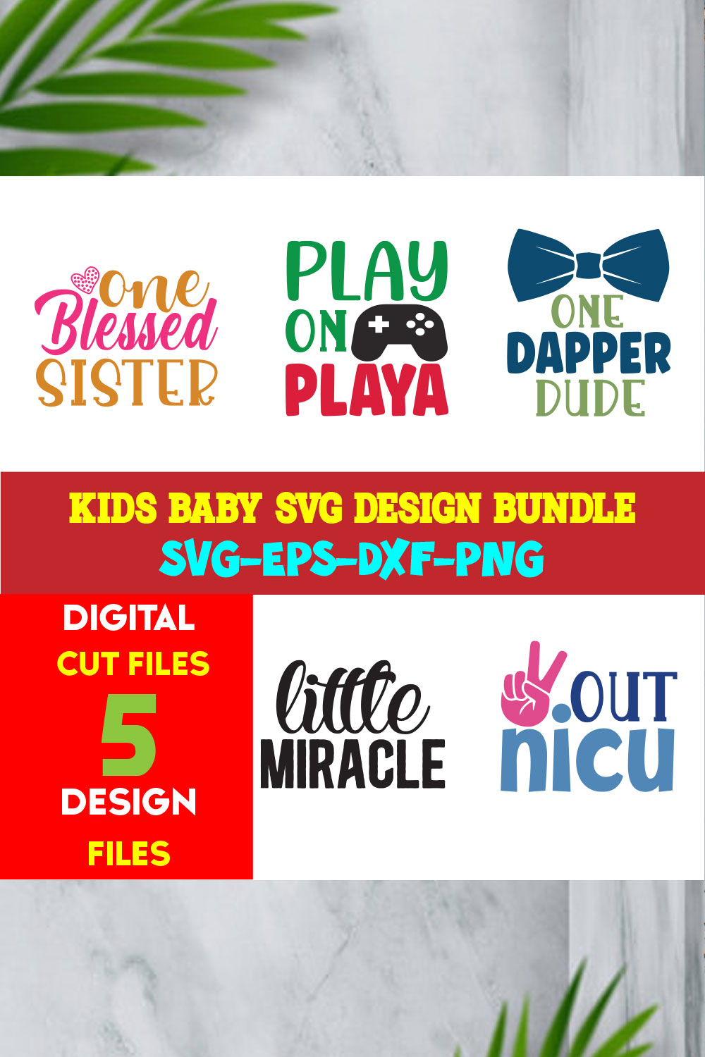 Kids Baby T-shirt Design Bundle Volume-03 pinterest preview image.