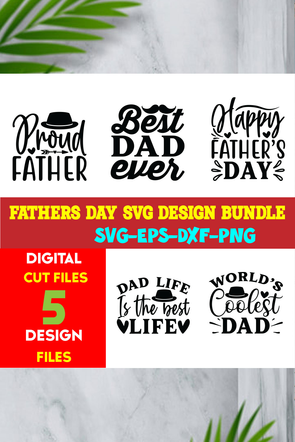 Fathers Day T-shirt Design Bundle Volume-03 pinterest preview image.