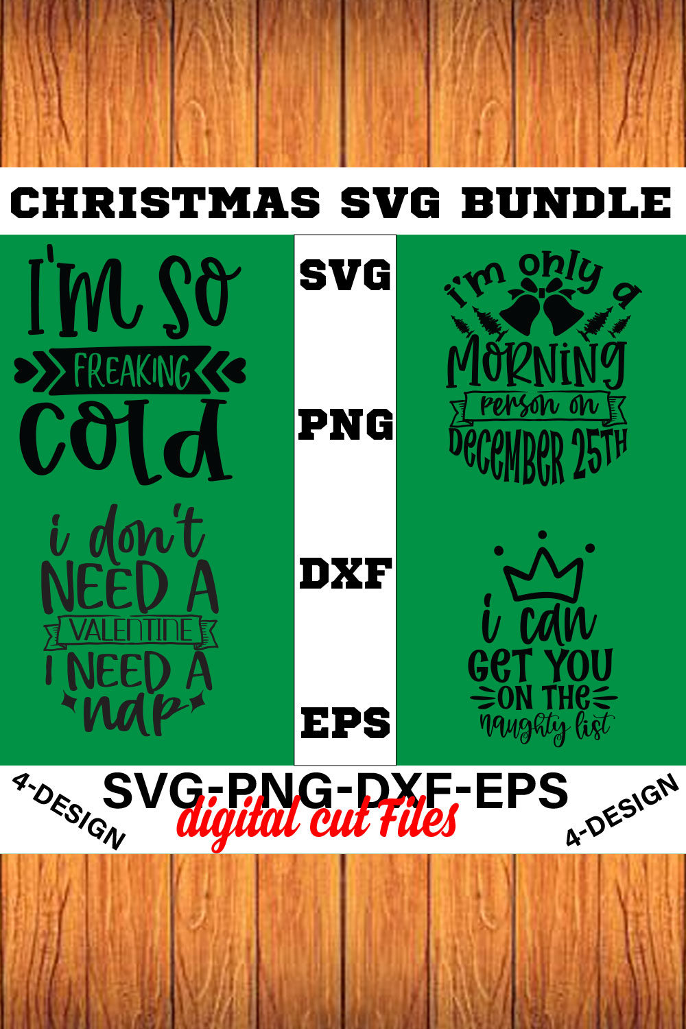 Christmas SVG Bundle Funny Christmas SVG Cut File Cricut Clip art Commercial Use Holiday SVG Christmas Sayings Quotes Winter Volume-22 pinterest preview image.