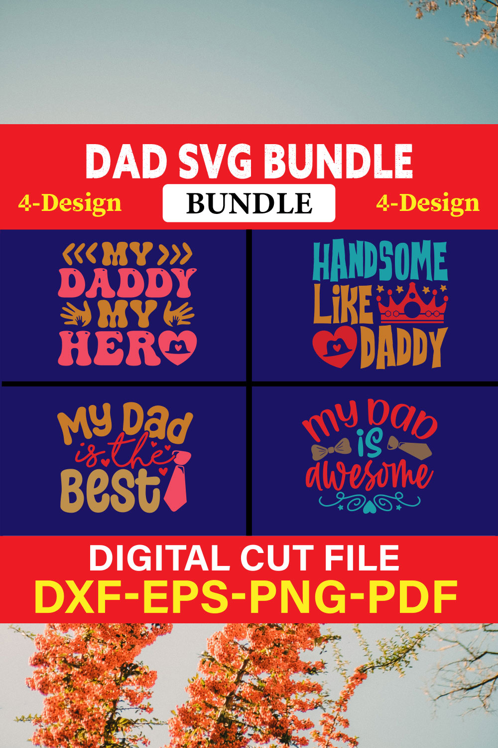 Dad T-shirt Design Bundle Vol-3 pinterest preview image.