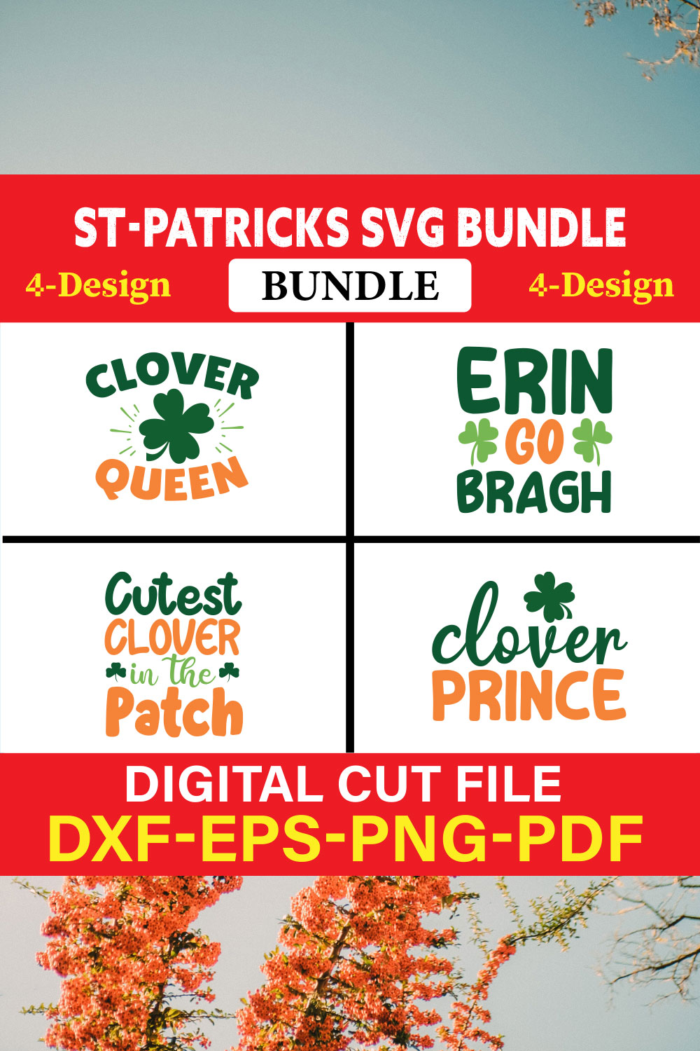 St Patrick's T-shirt Design Bundle Vol-7 pinterest preview image.