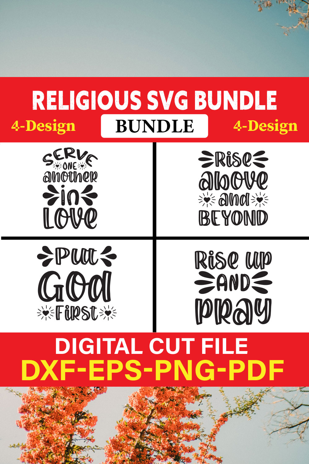 Religious T-shirt Design Bundle Vol-5 pinterest preview image.