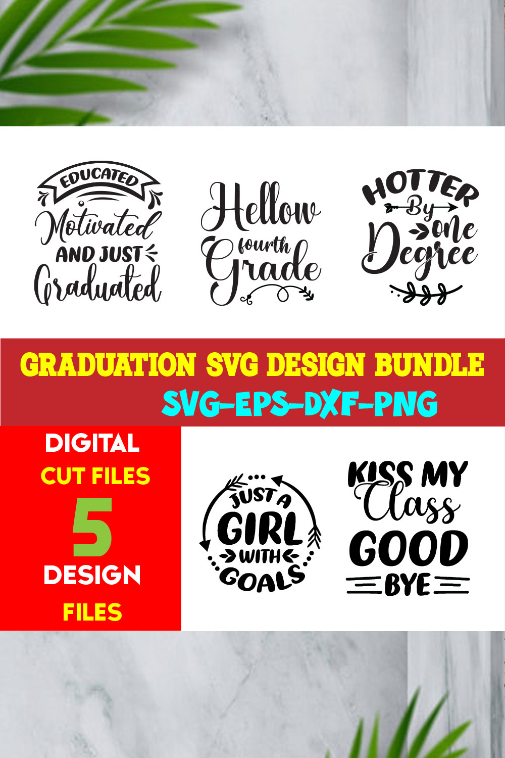 Graduation T-shirt Design Bundle Volume-13 pinterest preview image.