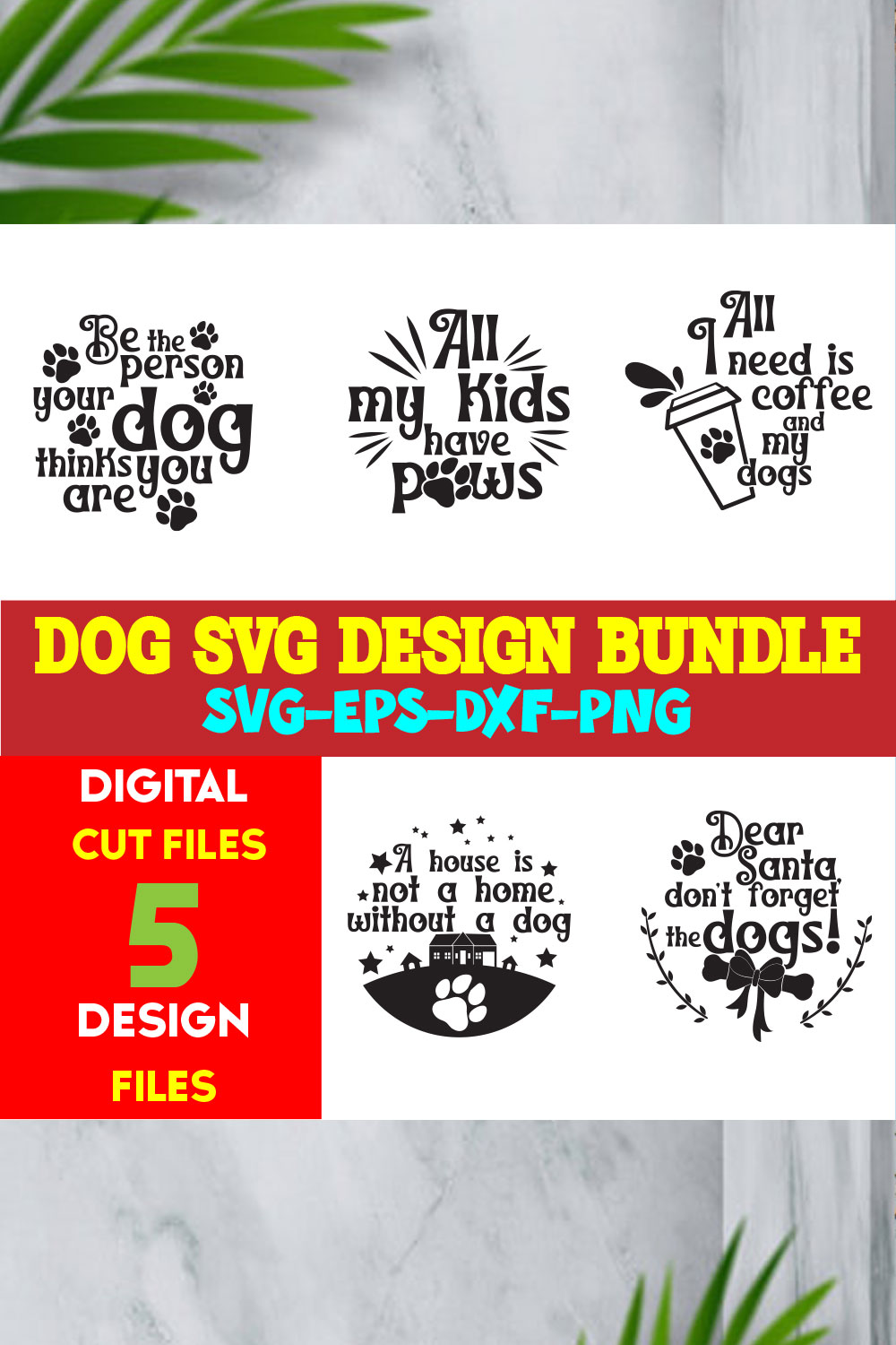 Dog T-shirt Design Bundle Volume-03 pinterest preview image.