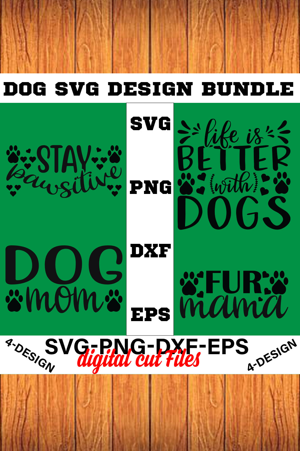 Dog Bundle SVG, Dog Mom Svg, Dog Lover Svg, Cricut Svg, Dog Quote, Funny Svg, Pet Mom Svg, Cut Files Volume-02 pinterest preview image.