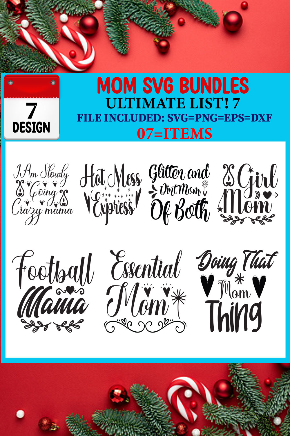 Mom SVG 07 T-shirt Design Bundle pinterest preview image.