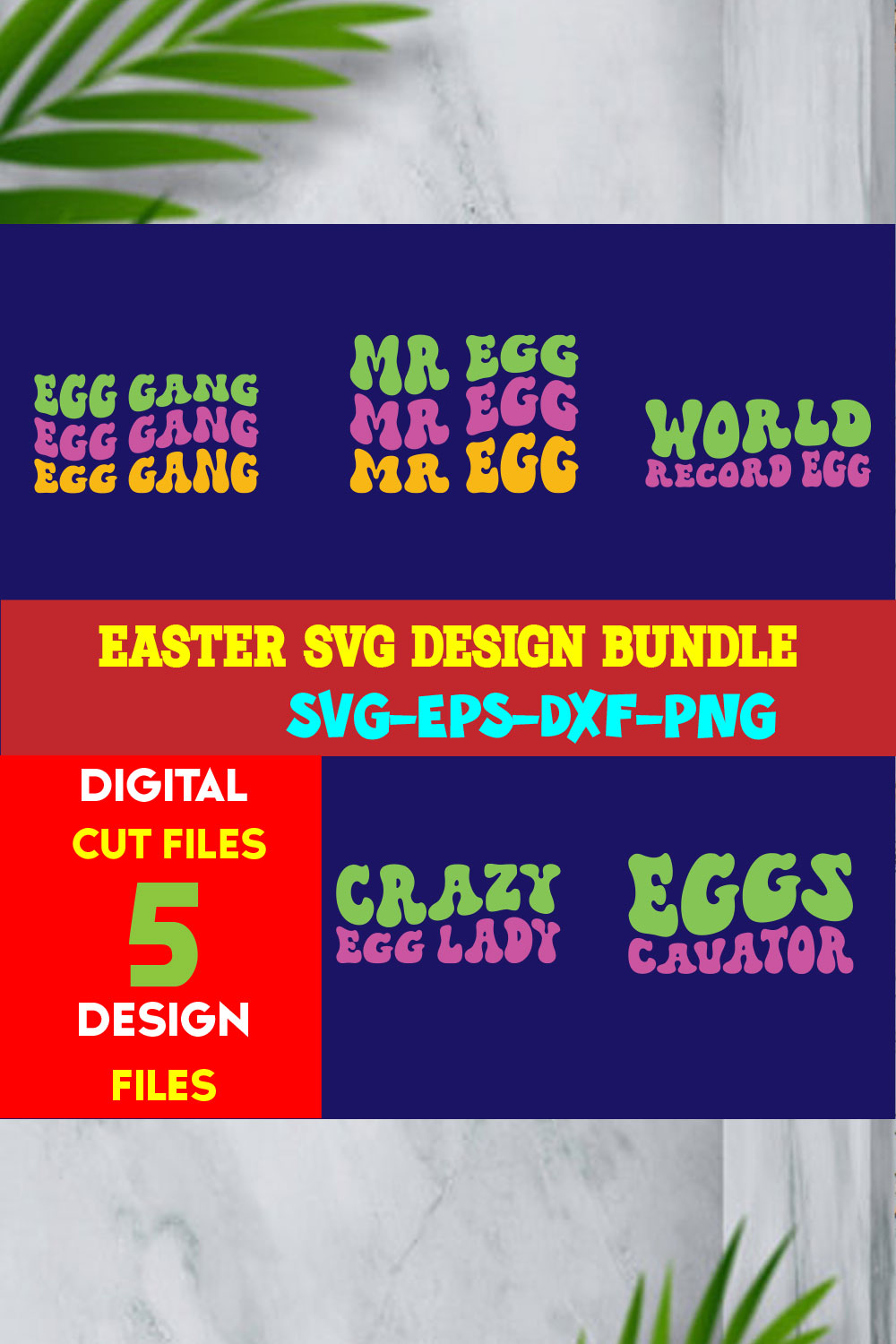 Easter T-shirt Design Bundle Volume-04 pinterest preview image.