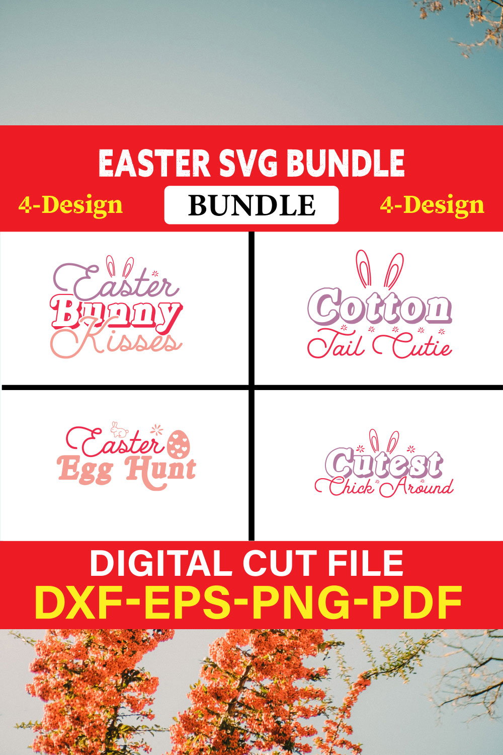 Easter T-shirt Design Bundle Vol-11 pinterest preview image.