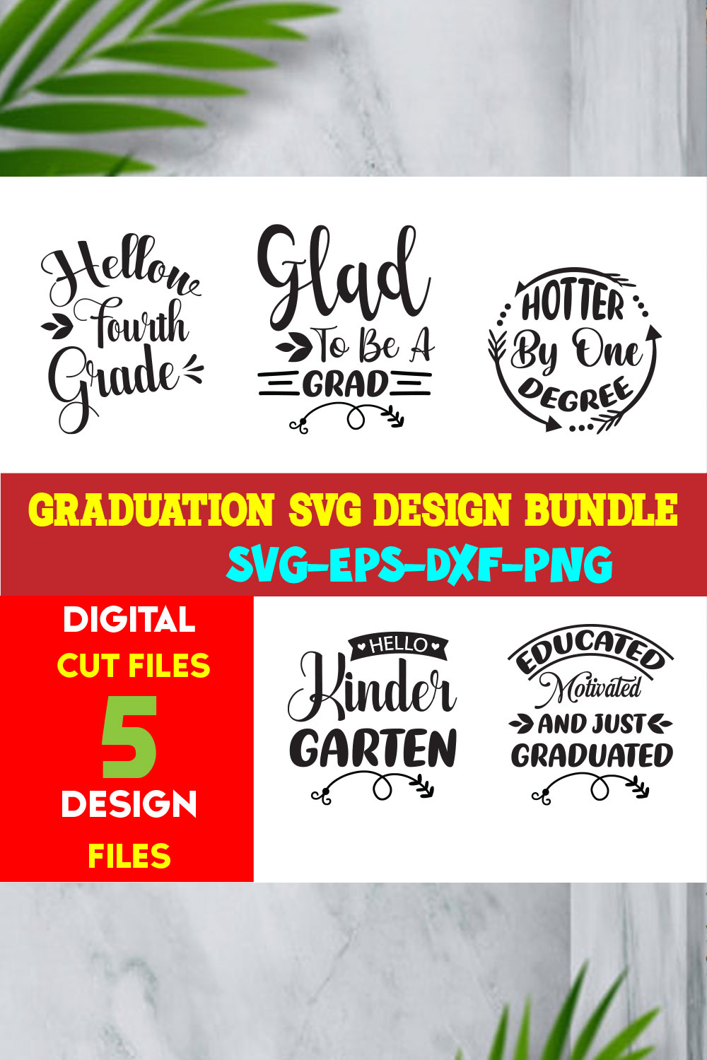 Graduation T-shirt Design Bundle Volume-08 pinterest preview image.